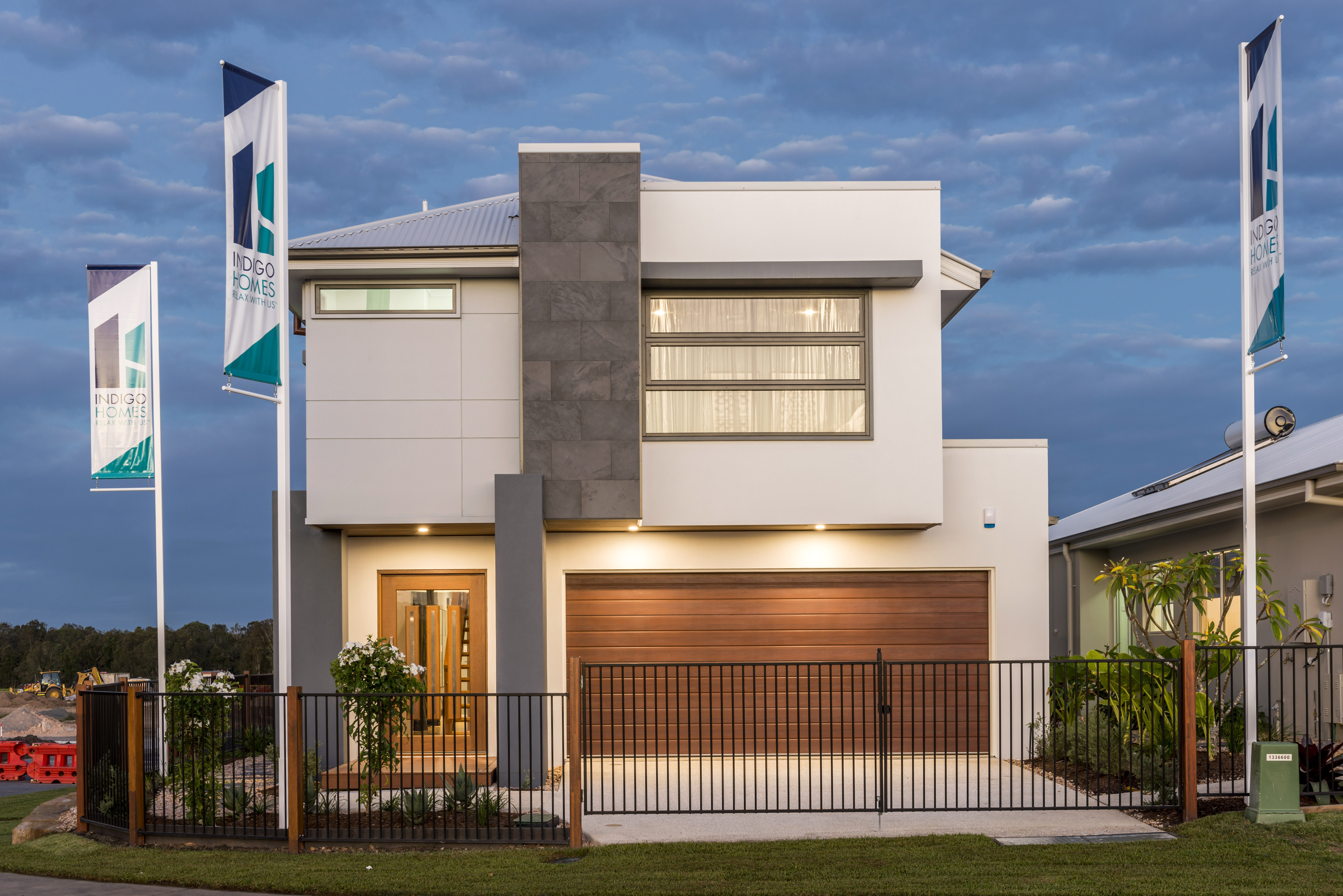 Double storey Indigo Homes narrow lot display facade